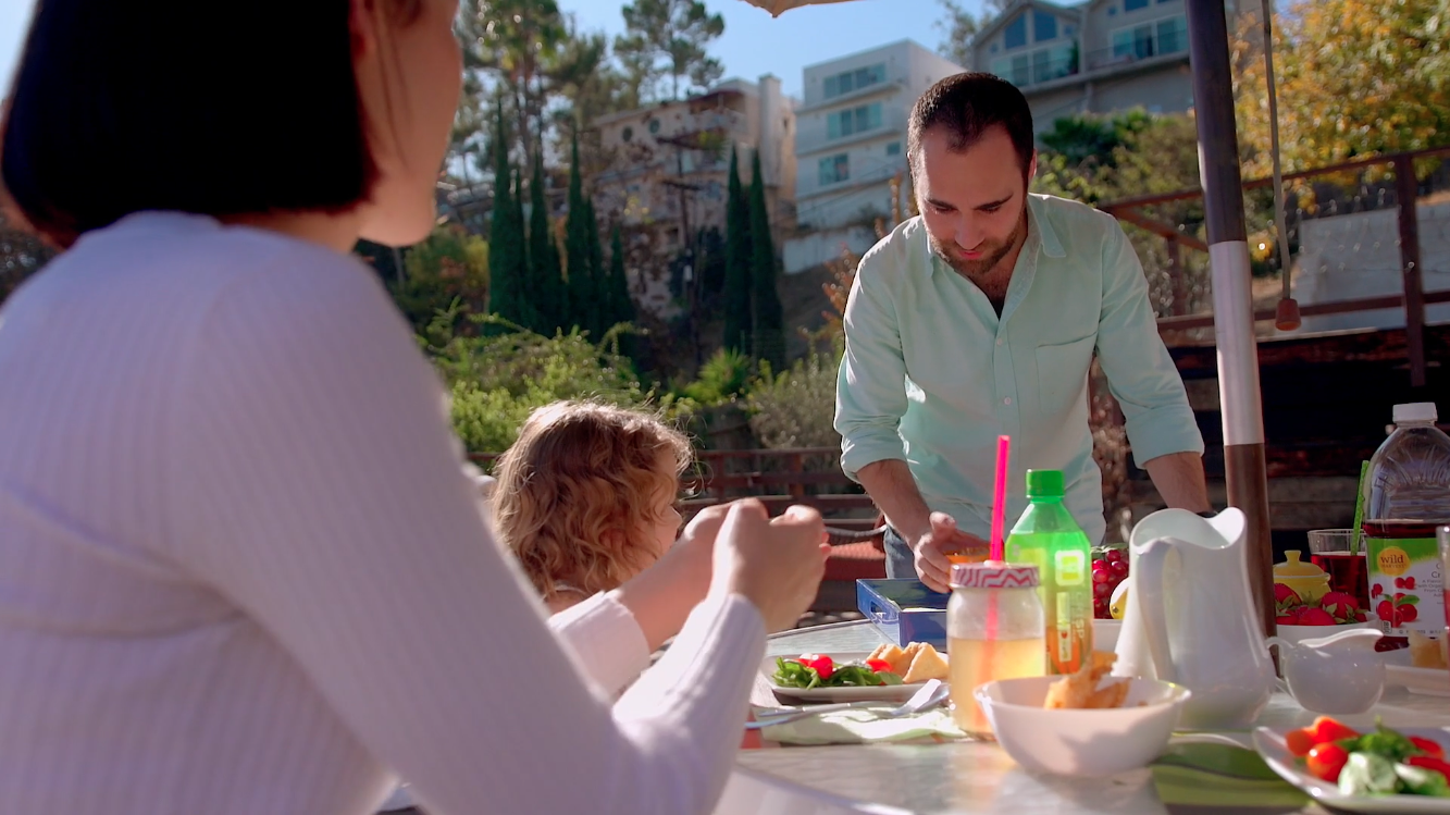 Family sharing a meal